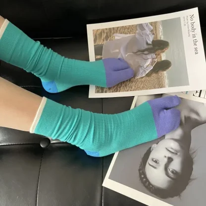 Fashion Patchwork Toe Socks