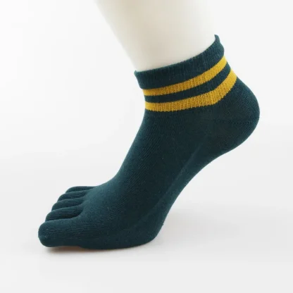 Trendy Striped Five Toe Socks - Image 5