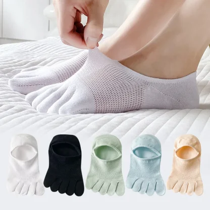 Sheer Mesh Ankle Toe Socks - Image 2