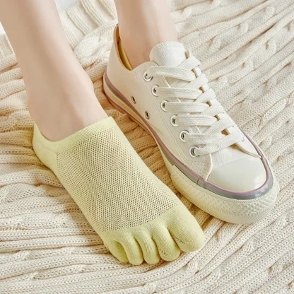 Sheer Mesh Ankle Toe Socks - Image 3
