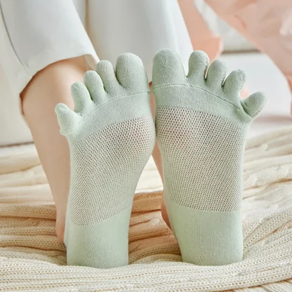 Sheer Mesh Ankle Toe Socks - Image 5