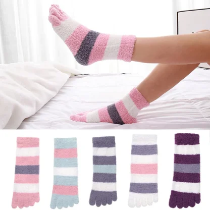 Colorful Stripe Toe Socks - Image 2