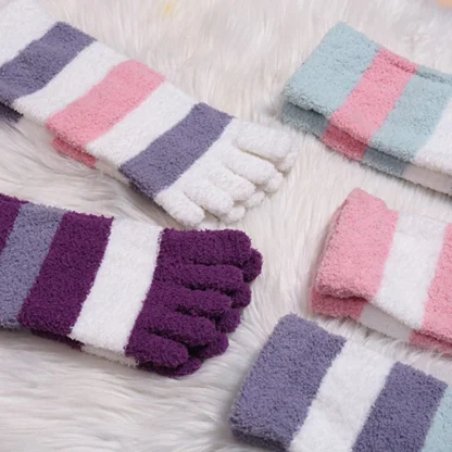 Colorful Stripe Toe Socks - Image 3