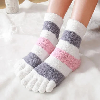 Colorful Stripe Toe Socks