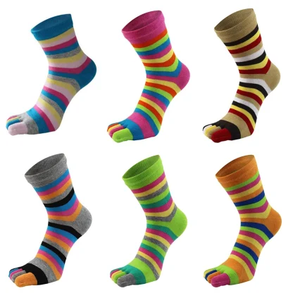 Funky Striped Toe-Pop Socks - Image 2