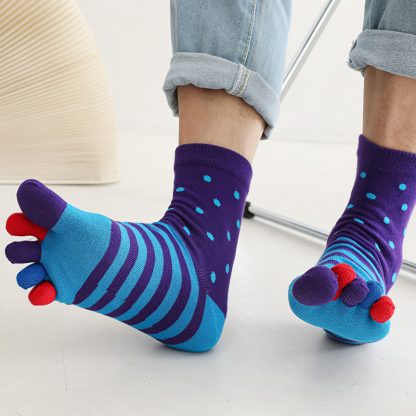 Contrast Patchwork Toe Socks - Image 5