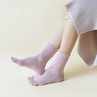 Colorful Loose Socks with Toes - Image 2