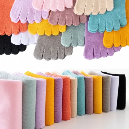 Candy Color Five Toe Socks - Image 2