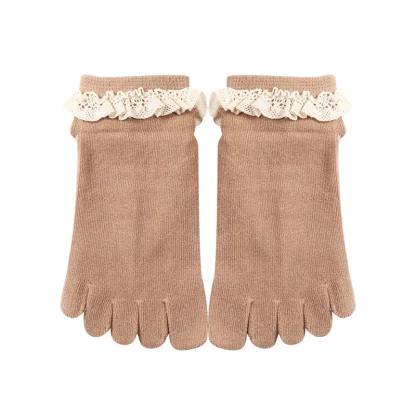 Lace Edge Ankle Socks with Toes - Image 4